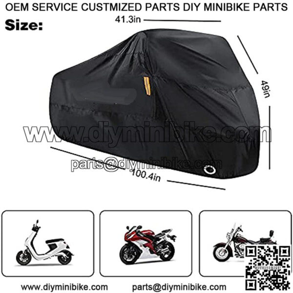 Motorcycle Cover ,210T Waterproof Motorbike Cover for Outside Storage Anti Dust Rain UV Protection Mototcycle Covers with Lock-Holes Storage Bag - Image 2