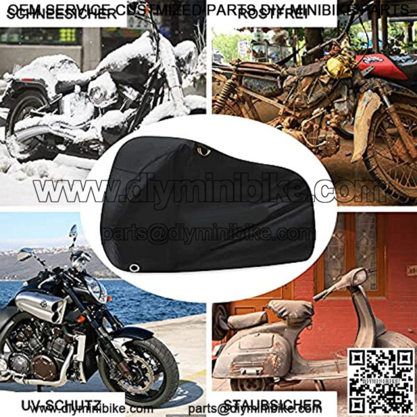 Motorcycle Cover ,210T Waterproof Motorbike Cover for Outside Storage Anti Dust Rain UV Protection Mototcycle Covers with Lock-Holes Storage Bag - Image 5