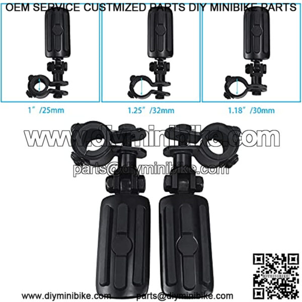 1" 1.25" 1.34" Highway Footpegs,Motorcycle Foot Pegs Foot Rest Mount Clamp Kit for Harley Indian Road King Street Glide Honda Kawasaki Suzuki Yamaha 25mm 32mm 34mm engine guard or tube Black-2 - Image 3