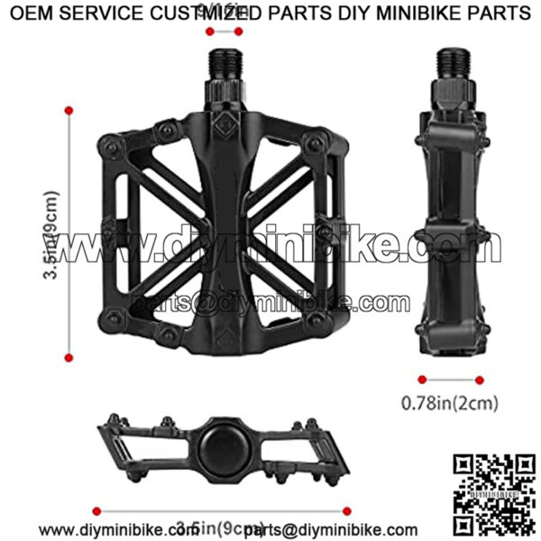 Bike Pedals 9/16 for MTB, Mountain Road Bicycle Flat Pedal, with 16 Anti-Skid Pins -Universal Lightweight Aluminum Alloy Platform Pedal for Travel Cycle-Cross Bikes etc - Image 2
