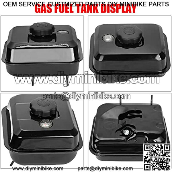 Upgrade Gas Fuel Tank with Fuel Level Gauge for Predator 212cc 196cc 6.5hp GX160 GX200 Baja Warrior MB165 MB200 CT200U BT200X KT196 Hammerhead 80T Go Kart Engine Mini Bike Parts Black - Image 3