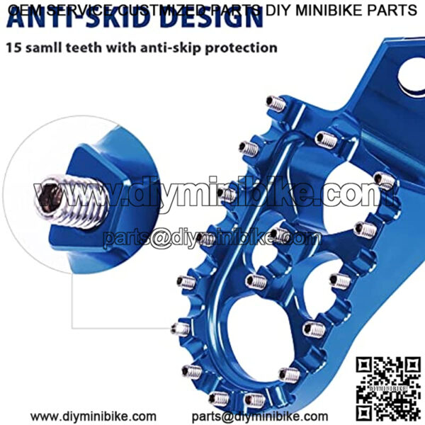 Foot Peg Footpegs Foot Rest Compatible with RM125 RM250 RM250Z RMX250 DR-Z400 DR-Z400E DR-Z400S DR-Z400SM KLX400R Blue - Image 2