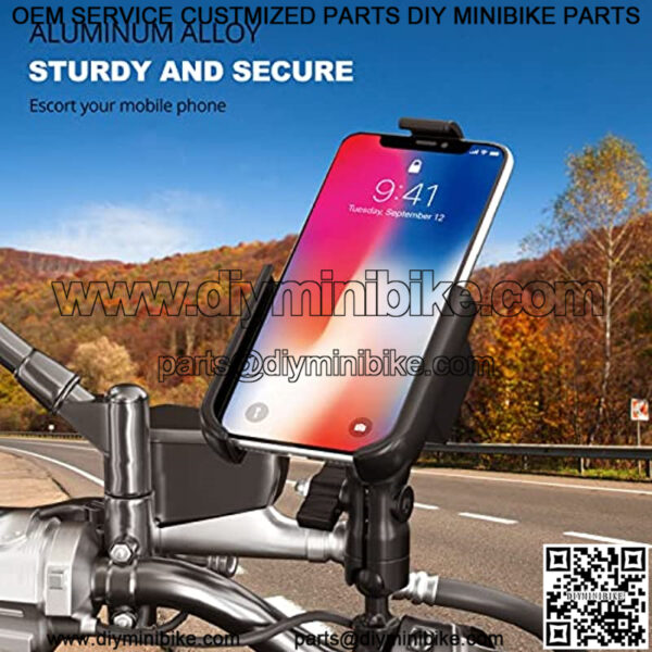 Metal Motorcycle Phone Mount - 360??Rotating All-Aluminum Alloy Bike Phone Mount, Universal Handlebar Bicycle Cell Phone Holder Suitable for iPhone 11 12 Pro Max Note20 and 4.7"- 6.8" Cellphone - Image 5