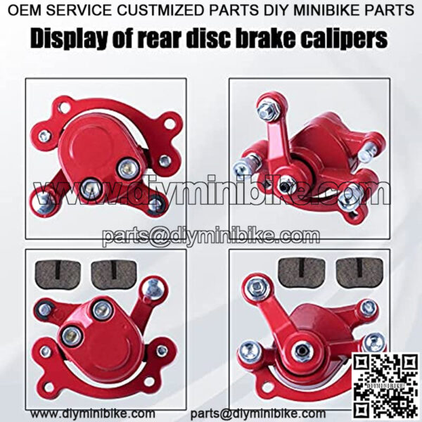 Rear Disc Brake Caliper with Brake Pads Compatible with Predator 212 Moto MM-B80 80CC 2.5HP MM-B105 MBX10 MBX11 MBX12 Mini Dirt Bike Classic 47cc 49cc Pocket Bike Stand Up Goped Scooter - Image 2