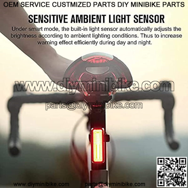 RN 180 Smart Bike Tail Light 180 Lumens Break Sensing Rear Light 260?? Visibility USB Rechargeable Waterproof Bicycle Taillight 8 Modes Fit All Bicycles for Road Cycling, Commuting - Image 5