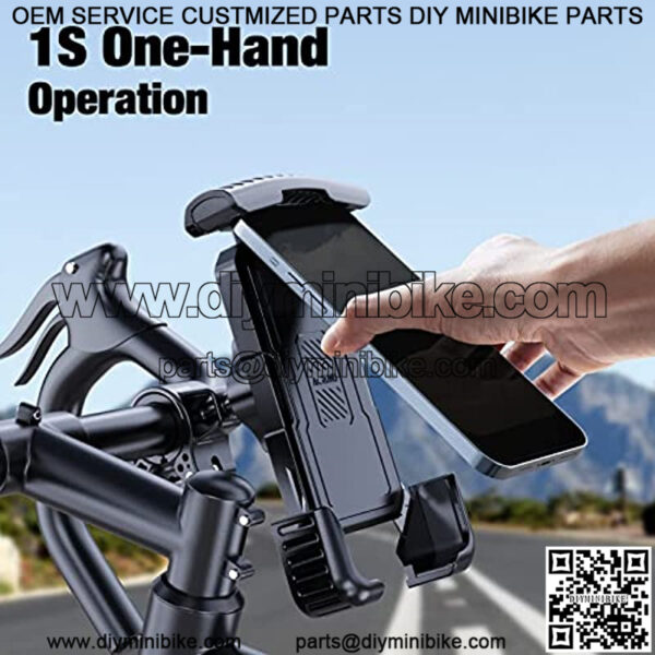 One-Push Motorcycle Phone Mount,15s Quickly Install,1 Second Automatically Lock & Release, High-Speed Secure Switch, Shockproof & Sturdy, Widely Compatible for 4.5"-7" Phone (Black) - Image 2