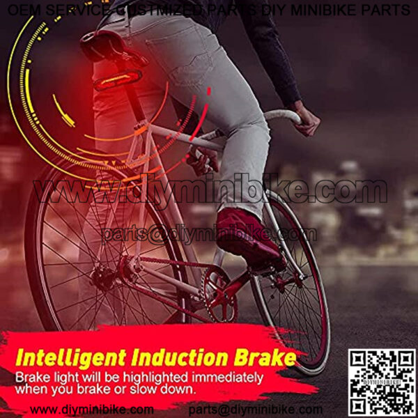 Smart Bike Tail Light with Turn Signals, Bike Horn Bike Alarm with Remote, Rechargeable Rear Bike Light, Waterproof Auto ON/Off Bicycle Lights Bike Turn Signals Brake Light - Image 4