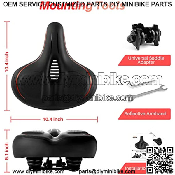 Oversized Bike Seat for Peloton Bike & Bike+, Peloton Spin Bikes Saddle Replacement Seats, Seat Cushion for Men & Women Compatible with Peloton, Bike Seats for Comfort Wide, Accessories for Peloton - Image 4