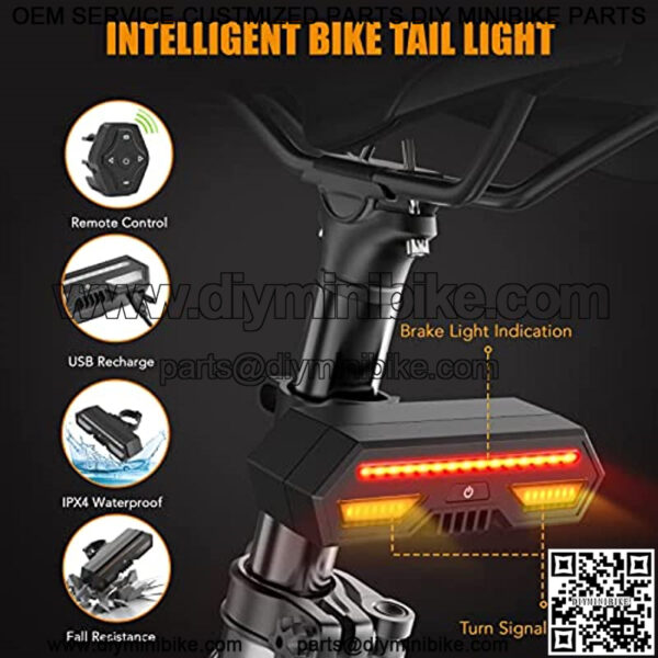 Bike Tail Light with Turn Signals-Wireless Remote Control Waterproof Bicycle Taillight-USB Rechargeable Ultra Bright Safety Warning Bike Brake Rear Lights-Easy Installation - Image 3