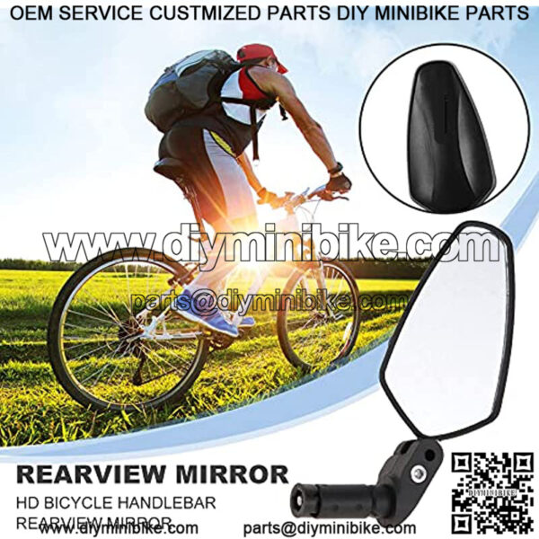 Rear Bike Mirror, 2 Packs Large Foldable Bicycle Mirror, Bike Mirror Rotatable and Adjustable Wide Angle Handlebar The Handlebar 1.6-2.2cm(0.63in-0.87in) - Image 4