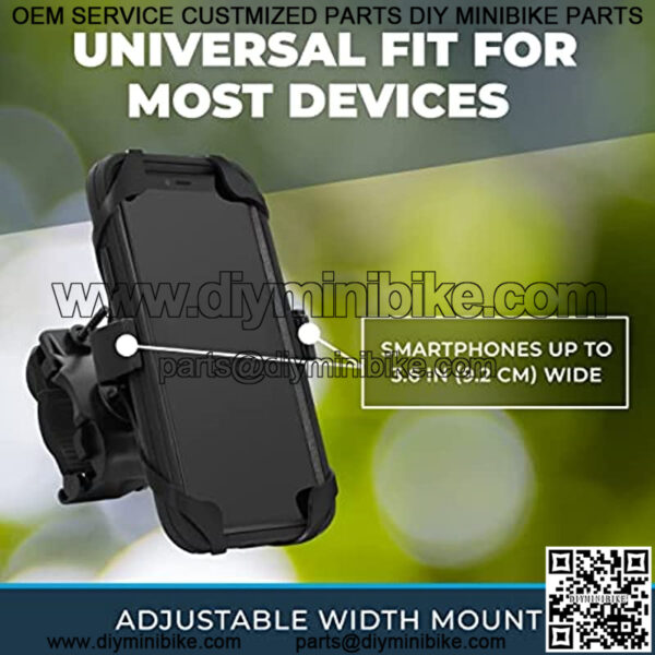 Bike Phone Mount - Adjustable Handlebar of Motorcycle Phone Mount for Electric, Mountain, Scooter, and Dirt Bikes - Bike Phone Holder Compatible w/ iPhone & Android Cell Phones - Image 4