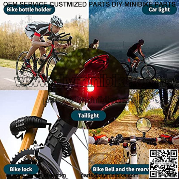 Bicycle Accessories, USB Rechargeable Bicycle lamp Set, Bicycle lamp, Bicycle Lock, Bicycle Water Cup seat, Bicycle Mobile Phone seat, Bicycle Mirror, Bicycle Bell - Image 3