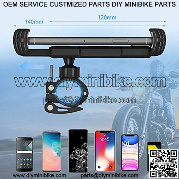 Bike Phone Holder Motorcycle Phone Mount Motorcycle Handlebar Cell Phone Clamp Phone Clip for 4.7" - 6.8" Cellphone - Image 4