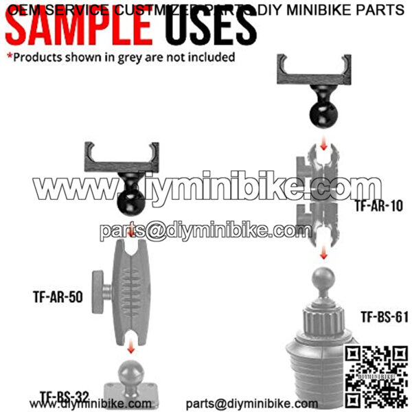 Motorcycle Phone Mount - 1" Ball Connection - Heavy Duty Spring Loaded Phone Holder. Compatible with RAM and ARKON 1 Inch Ball System. Optional Tether Included - Image 5