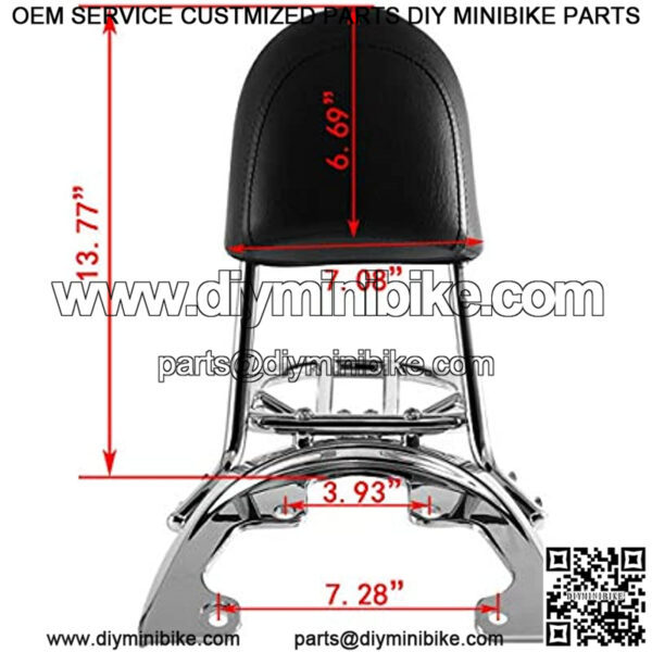 Sissy Bar Backrest Luggage Rack Baseplate Fits For Harley VRSCAW VRSCDX VRSCX 2007-2011 - Image 3