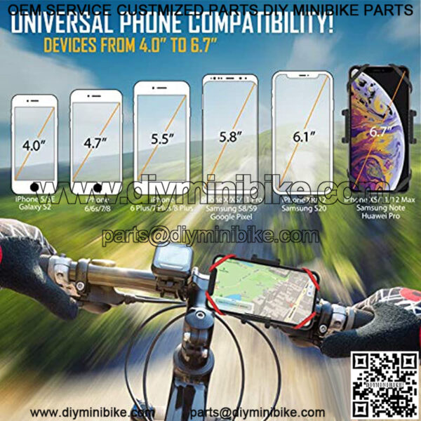 Premium Bike Phone Mount Holder, Motorcycle Phone Mount, 6 Color Bands Included, Cell Phone Holder for Bike ?C Universal Any Phone or Handlebar, Bike Phone Holder, ATV - Tool Free Install - Image 4