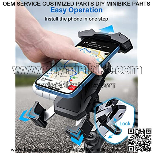 Universial Phone Holder for Bike, [Bicycle & Motorcycle Handlebars Friendly] Motorcycle Phone Holder,Bike Phone Mount Compatible with iPhone 13 13 Mini 13 Pro Max 12 Samsung Galaxy S21 Note20 and More - Image 4