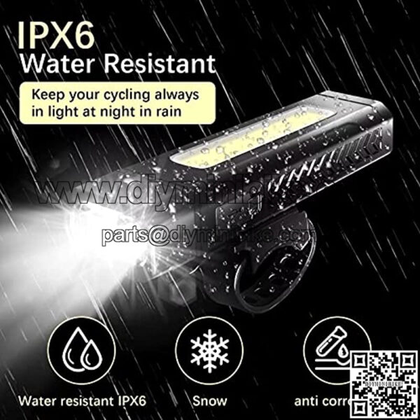 USB Rechargeable Bike Front Lights - 1000 Lumens Headlight & Tail Light Set-with COB Light- Water Resistant - Fits All Bicycles, Hybrid, Road, MTB - Image 4