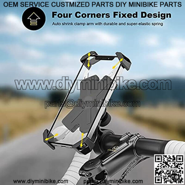 New Bike Phone Mount with Stainless Steel Clamp Arms Anti Shake and Stable 360?? Rotation Bike Accessories/Bike Phone Holder for Any Smartphones GPS Other Devices Between 4 and 7 inches - Image 2