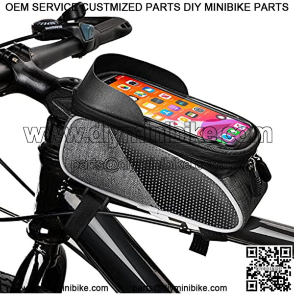 Bike Front Frame Bag: Bike Top Tube Phone Mount Bag Road MTB Cycling Waterproof Phone Holder Storage Pouch Mountain Biking Bicycle Handlebar Pouch Bikepacking