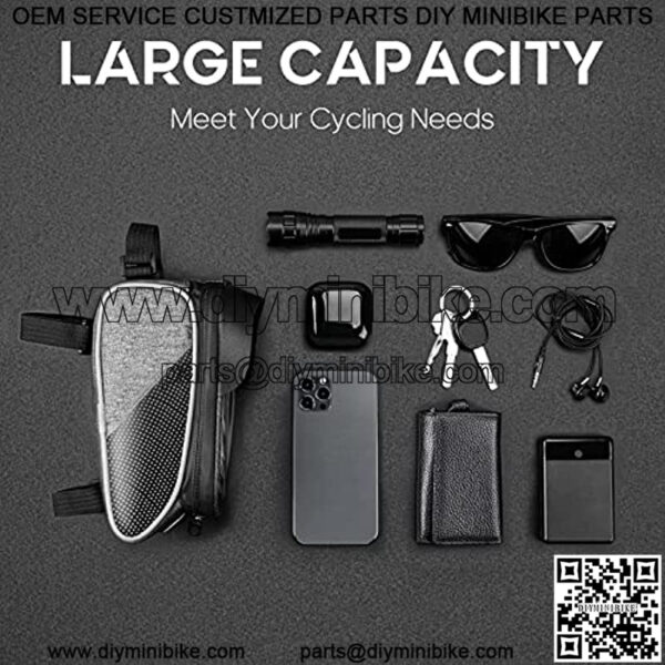 Bike Front Frame Bag: Bike Top Tube Phone Mount Bag Road MTB Cycling Waterproof Phone Holder Storage Pouch Mountain Biking Bicycle Handlebar Pouch Bikepacking - Image 2