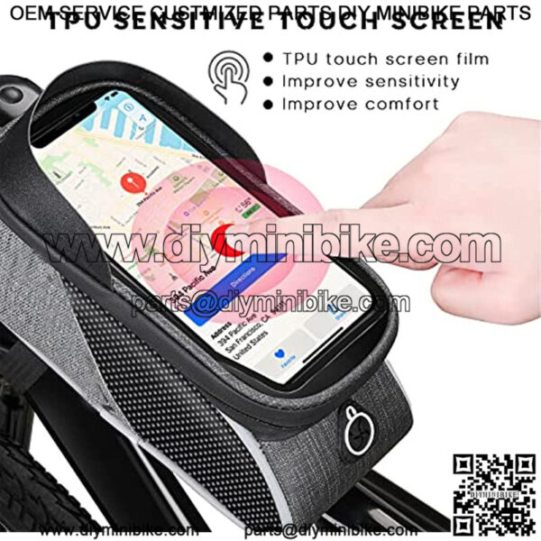 Bike Front Frame Bag: Bike Top Tube Phone Mount Bag Road MTB Cycling Waterproof Phone Holder Storage Pouch Mountain Biking Bicycle Handlebar Pouch Bikepacking - Image 4