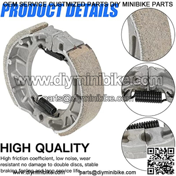 CG125 105mm Drum Brake Shoes Pads for 6.5hp 196cc Baja MB165 MB200 BT200X CT200U CT200U-EX Massimo Motorsports Mini Bike CRF70 TaoTao GY6 49cc 50cc Scooter Moped ATV 2 Pack - Image 4