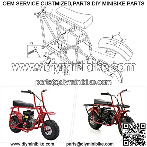 Seat for CT200U Trail 200 196cc 6.5hp Baja Doodlebug DB30 2.8hp 97cc Powersports Mini Bike Motor Black Parts - Image 2