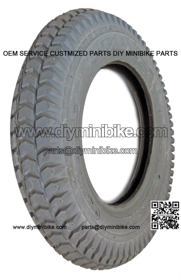 3.00-8 Pneumatic Tire - Knobby Tread (Gray)