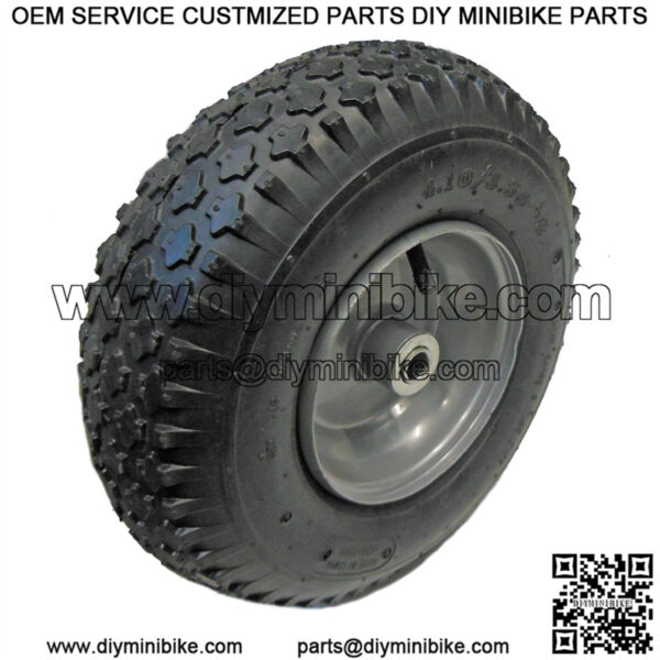 4.10/3.50-6 Pneumatic Tire with Steel Rim 5/8" Bearings