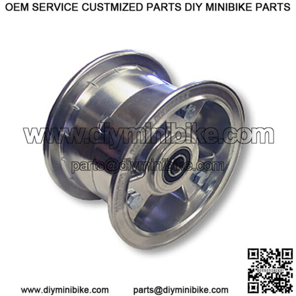 6" Aluminum Wheel, 4" wide, 5/8" ID Bearing