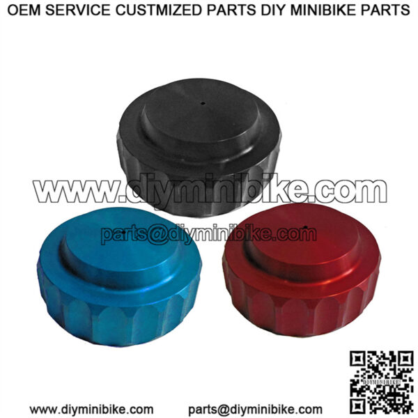 Anodized Aluminum Gas Cap for Aluminum Fuel Tank Available in Black, Red, or Blue