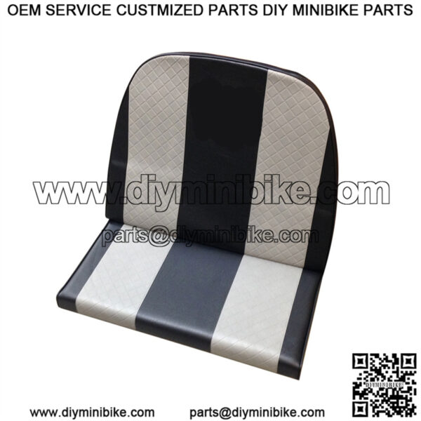 High Back Double Vinyl Seat with Gray Stripes & Yerf-Logo