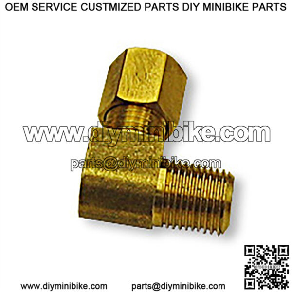 Male Adapter Elbow Brass Fitting, 3/8-24 UNF to 1/8" N.P.T.