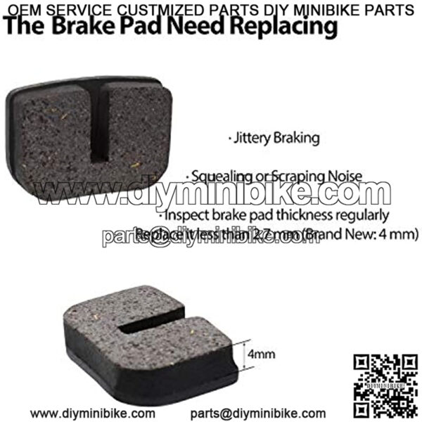 1PZ DP2-001 Brake Pads for MOTOVOX MBX10 79CC MINI BIKE REAR BRAKE PADS MBX-10 PARTS NEW (2 Pack) - Image 2