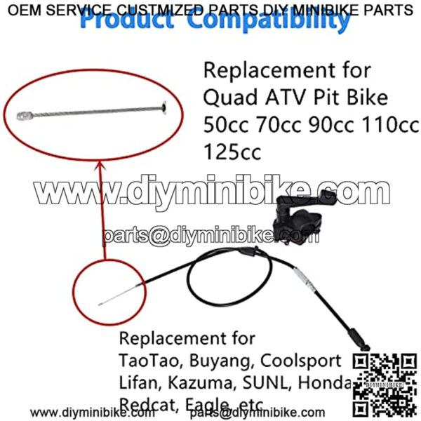 22mm Metal Thumb Throttle Accelerator Cable Control Assembly Replacement for Quad ATV Pit Bike 50cc 70cc 90cc 110cc 125cc - Image 4