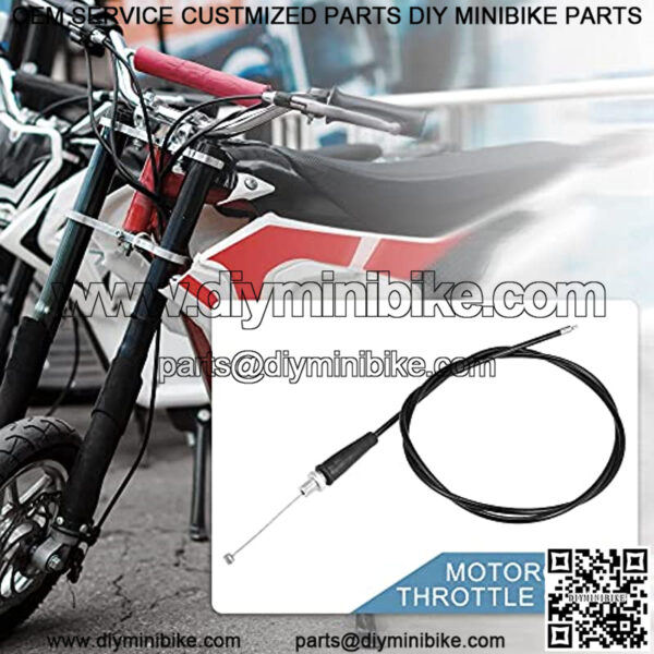 Throttle Cable 50 Inch with Throttle Cable Ends for Mini Bike MB165 196cc 5.5hp for Mini Bike MB200 200cc 6.5hp Black - Image 2