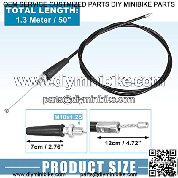 Throttle Cable 50 Inch with Throttle Cable Ends for Mini Bike MB165 196cc 5.5hp for Mini Bike MB200 200cc 6.5hp Black - Image 4