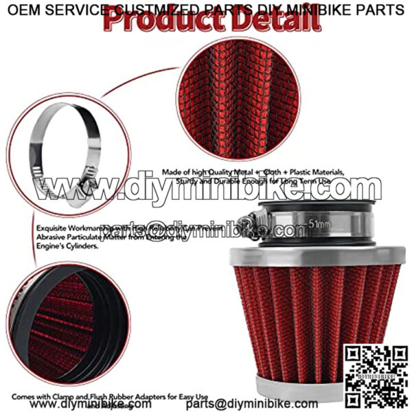 Red 42mm Warehouse Performance Air Filter Pod / 150cc-250cc Motorcycle Scooter ATV Dirt Bike(1pc?? - Image 2