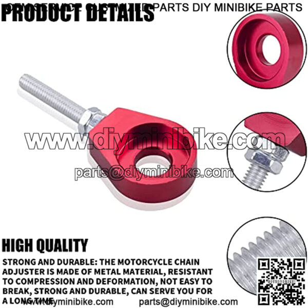 2pcs 12mm Chain Tensioner Adjusters Fit For Honda XR CRF 50 70 Bike Scooter(Red and Black)?? - Image 2