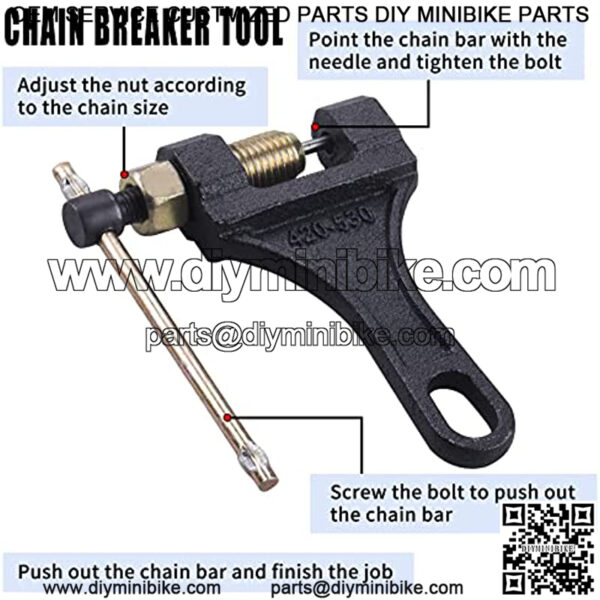 Chain Breaker Tool for Motorcycle ATV Quad Go Kart Dirt Pit Bike Scooter Bicycle Tractor Chain Break # 420, 428, 520, 525, 528, 530 - Image 2