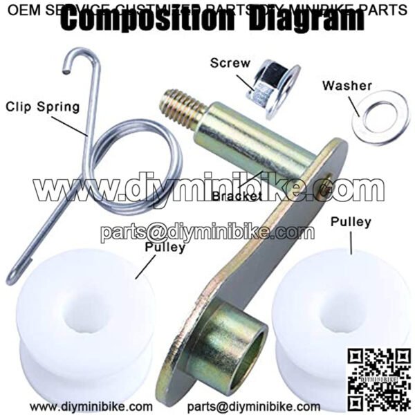 Heavy Duty Chain Roller Tensioner w/Spring 110cc 125cc 140cc Dirt Pit Pro Dirt Bike 4 wheeler White - Image 3