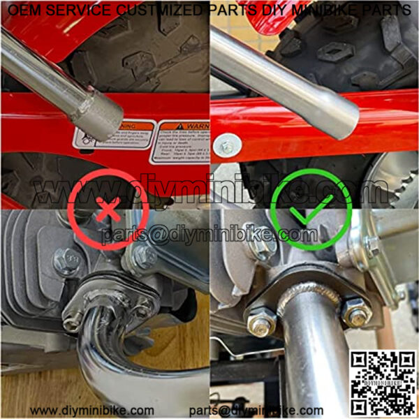 Female Threaded Exhaust Pipe For Predator 212cc 196cc Go Kart Mini Bike Parts For Coleman Powersports CT200U CT200U-EX BT200X For Honda GX160 GX200 - Image 2