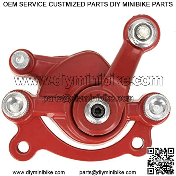 Rear Disc Brake Caliper and Pads for 97cc 2.8HP Baja Doodle Bug DB30 Hensim (Blitz, Dirt Bug, Racer) MVS10 Electric Razor MX500 Mini Bike 43 47 49cc Mini ATV Goped Scooter Dirt Pocket Bike Red - Image 2