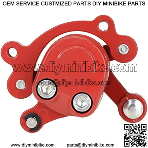 Rear Disc Brake Caliper and Pads for 97cc 2.8HP Baja Doodle Bug DB30 Hensim (Blitz, Dirt Bug, Racer) MVS10 Electric Razor MX500 Mini Bike 43 47 49cc Mini ATV Goped Scooter Dirt Pocket Bike Red - Image 3