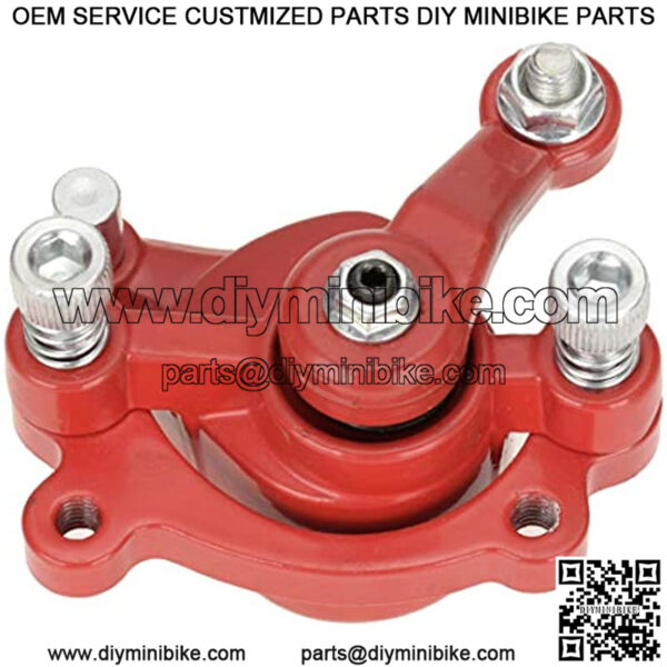 Rear Disc Brake Caliper and Pads for 97cc 2.8HP Baja Doodle Bug DB30 Hensim (Blitz, Dirt Bug, Racer) MVS10 Electric Razor MX500 Mini Bike 43 47 49cc Mini ATV Goped Scooter Dirt Pocket Bike Red - Image 5