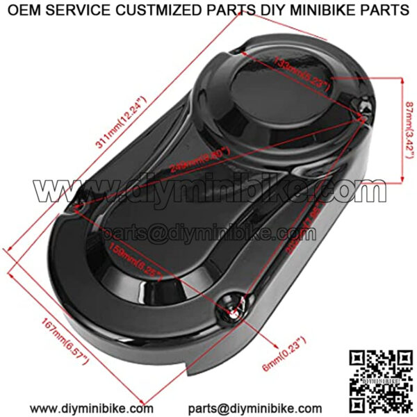 Steel Clutch Cover Guard for 196cc 6.5HP Massimo MB200 Baja Heat Warrior MB200 Mini Bike Motorsports Black - Image 4