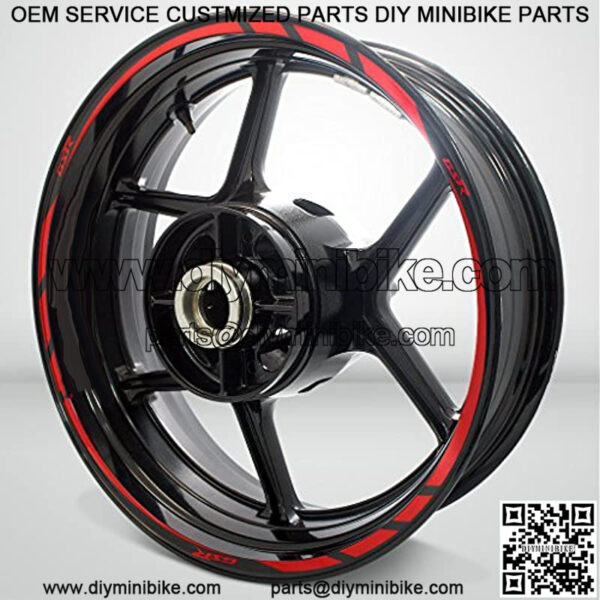 Gloss Red Motorcycle Rim Wheel Decal Accessory Sticker Compatible With Suzuki GSR