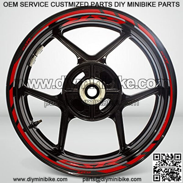 Gloss Red Motorcycle Rim Wheel Decal Accessory Sticker Compatible With Suzuki GSR - Image 2