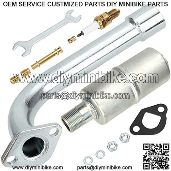 Upgrade Exhaust Pipe Muffler Jet Kit for Non Hemi Predator 212cc 196cc 6.5Hp GX160 GX200 KT196 CK196 Hammerheat 80t Manco Go Kart Small Engine Trailmaster MB200 Mini Bike Performance Parts